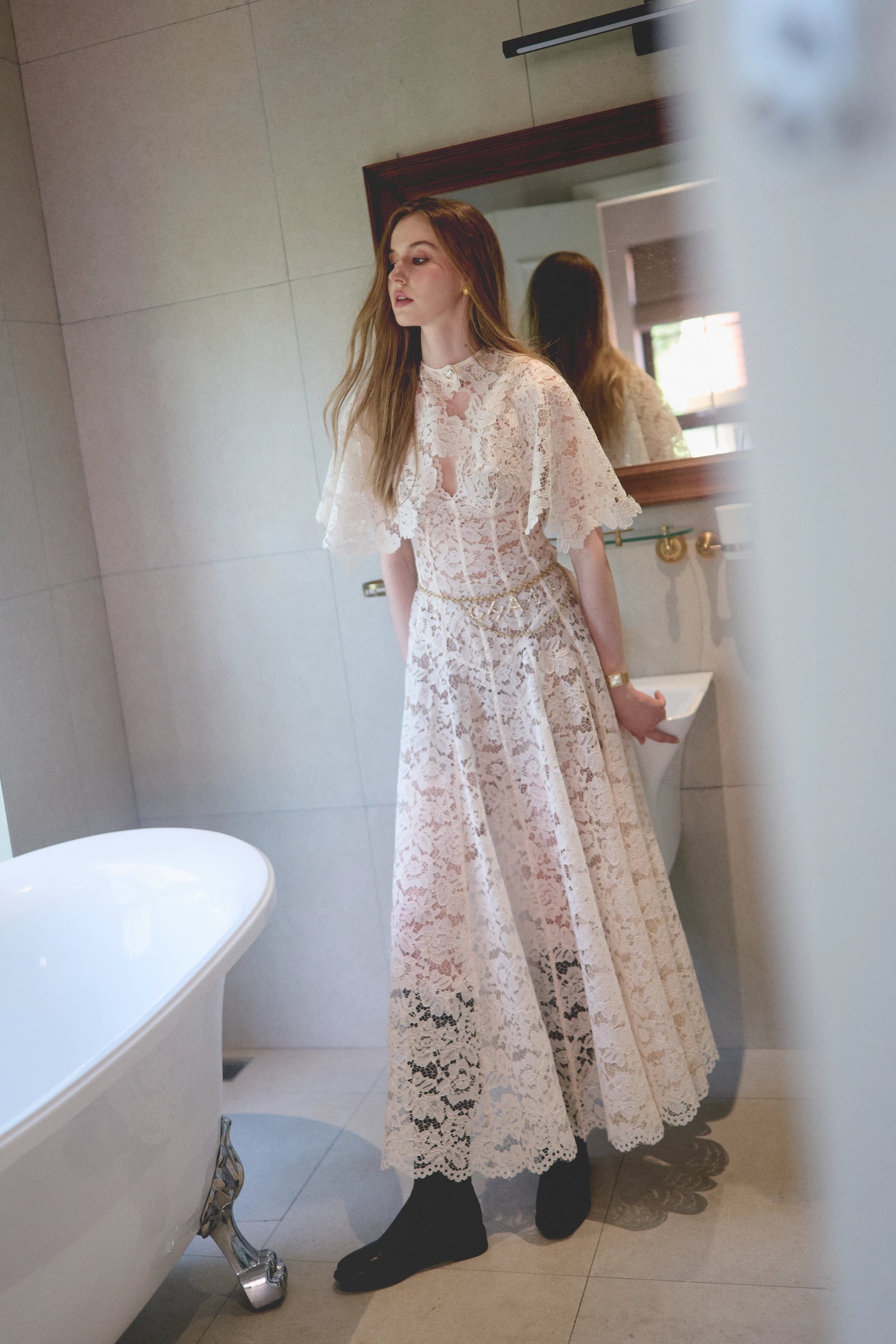 Paris Cape Dress - White