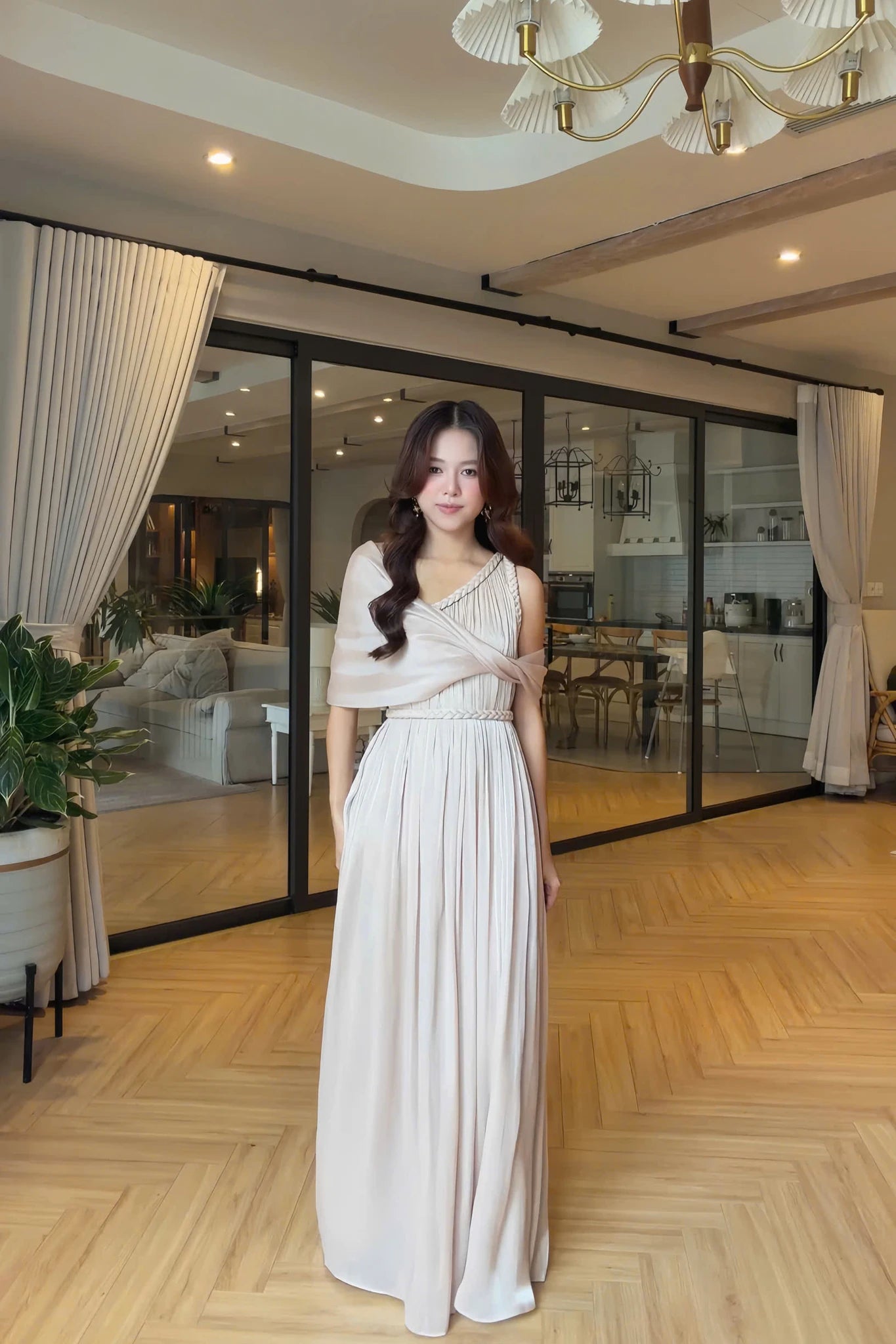 Athena Maxi Dress - Nude Ánh Hồng