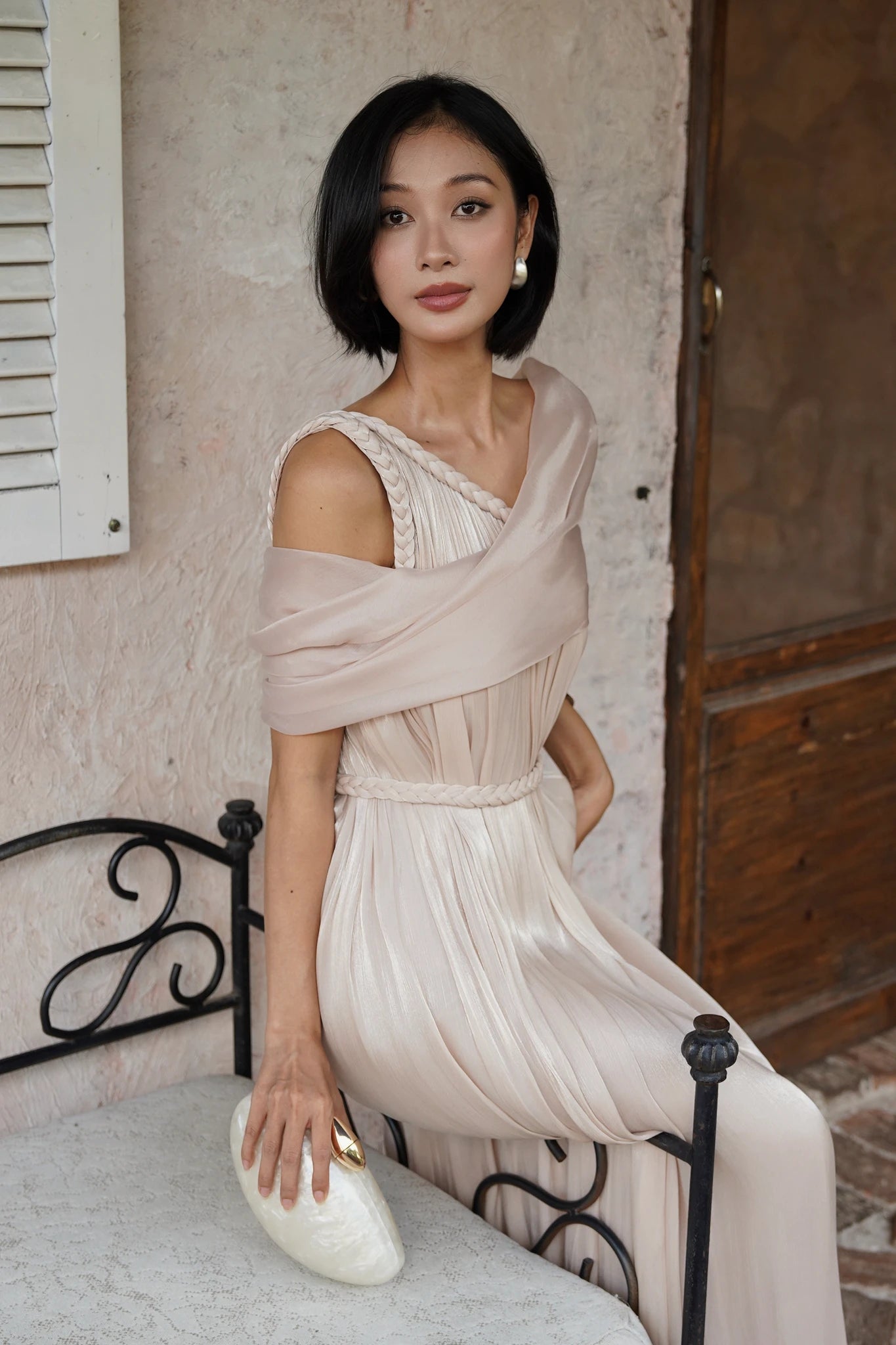 Athena Maxi Dress - Nude Ánh Hồng