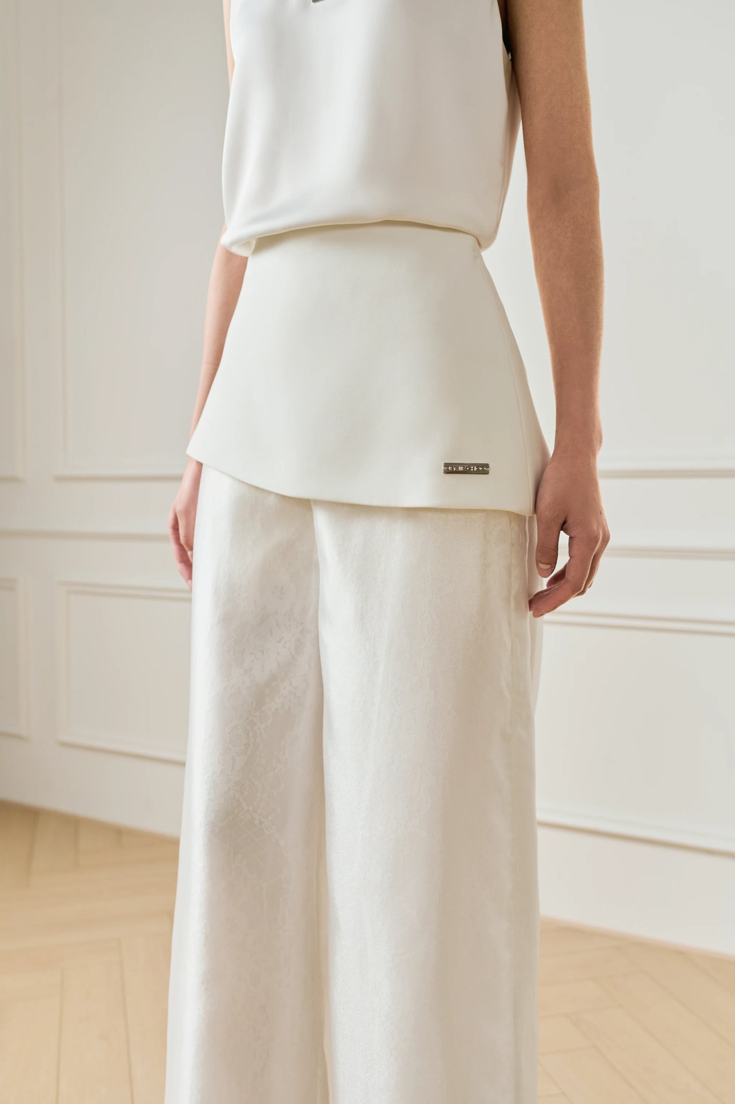 Silk Satin Top and Wide-Leg Trouser Set